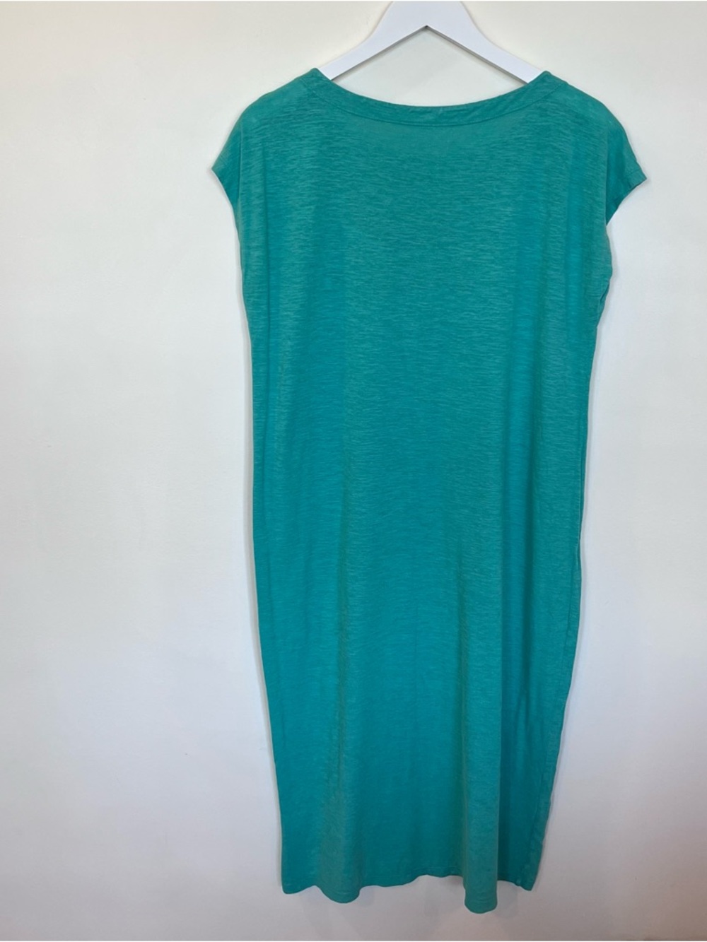 Eileen Fisher Hemp Organic Cotton Dress Women Small Green Shift Lightweight - Picture 6 of 6